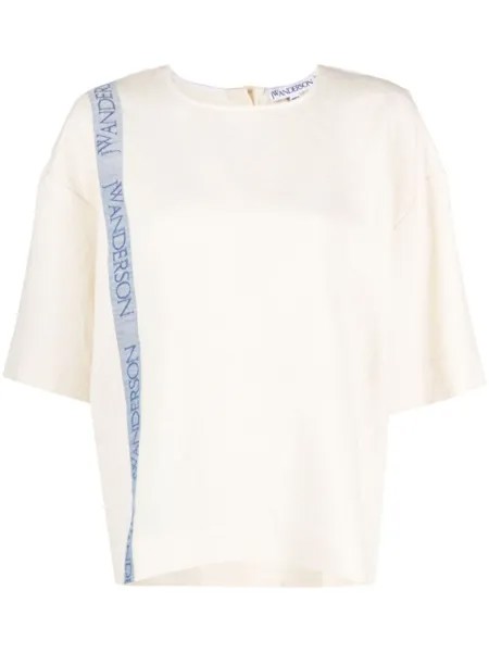 JW Anderson футболка с логотипом, нейтральный цвет