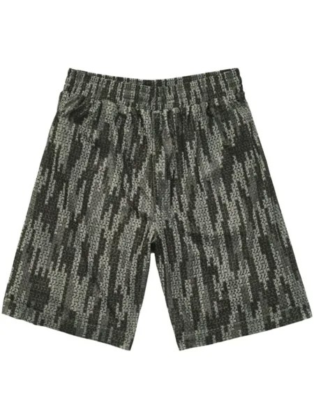 Спортивные шорты с принтом Text Camo Purple Brand, зеленый