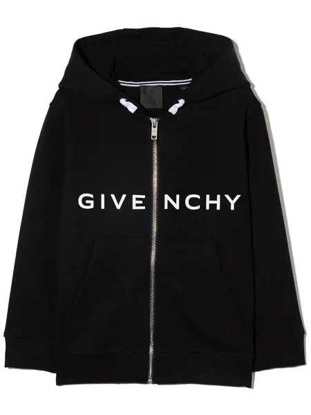 Givenchy Kids куртка на молнии с капюшоном и логотипом 4G