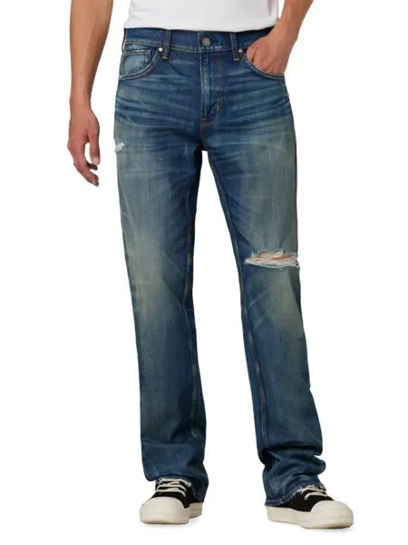 Рваные джинсы Walker с высокой посадкой Hudson, синий