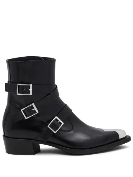 Alexander McQueen ботинки Punk Triple Strap, черный