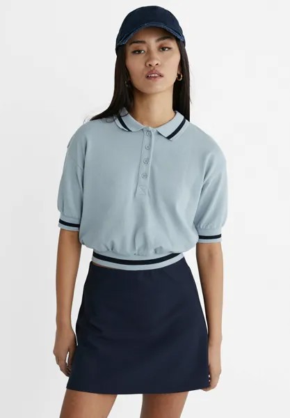 Рубашка-поло CONTRAST SHORT SLEEVE Stradivarius, цвет blue