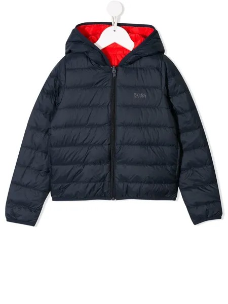 BOSS Kidswear пуховик с логотипом