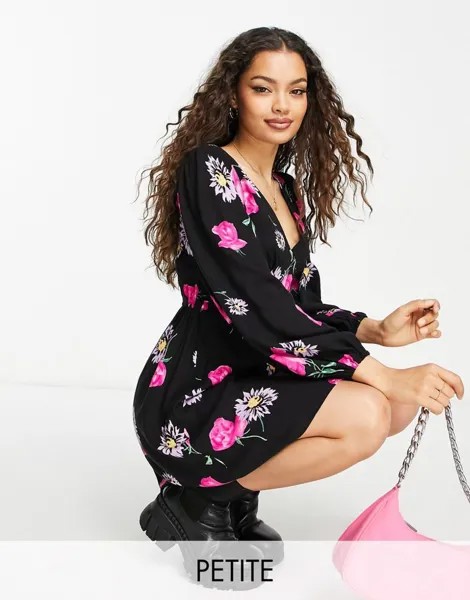 Miss Selfridge Petite – мини-платье с цветочными рюшами