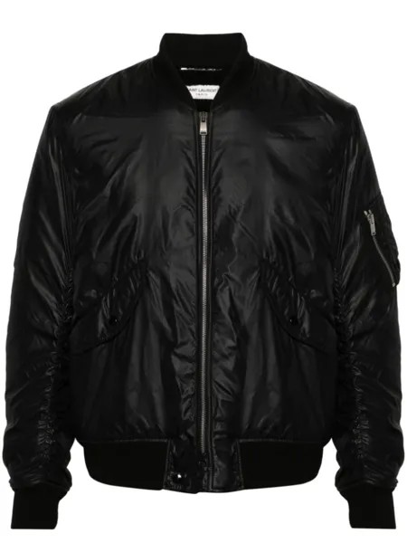 Бомбер на молнии Saint Laurent, черный
