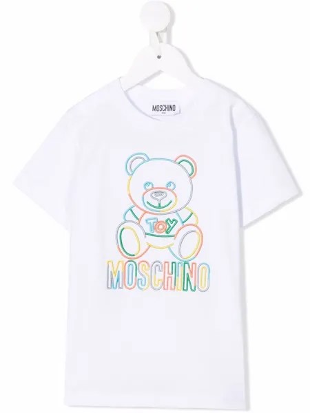 Moschino Kids футболка с вышитым логотипом