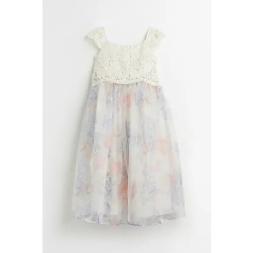 Платье H&M, размер 98, белый, голубой