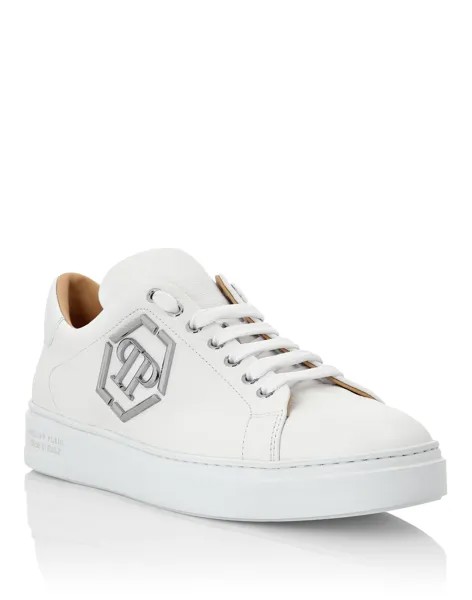 Кожаные низкие кеды Hexagon Philipp Plein, белый