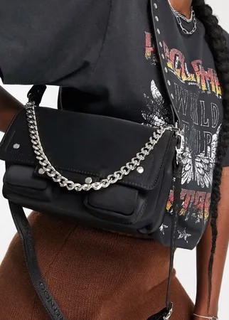 Черная нейлоновая сумка на плечо с цепочкой Nunoo Honey-Черный цвет