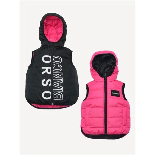Жилет Orso Bianco, размер 104, черный, розовый