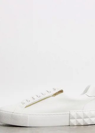 Белые кроссовки для широкой стопы с молниями ASOS DESIGN-Белый