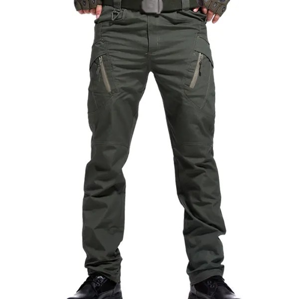 Мужская мода металлическая молния открытый спецназ боевые штаны