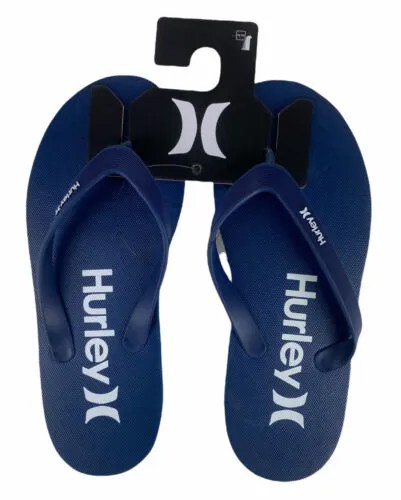 НОВИНКА Hurley One and Only Mens Flip Flop Sandals Thong Solid Dark Blue Navy White