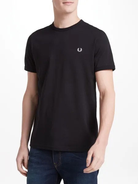 Футболка с круглым вырезом Fred Perry Ringer, черная