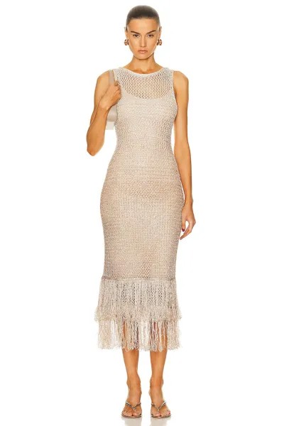 Платье Staud Constanza, цвет Beige Multi