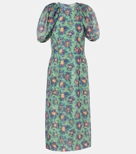 Платье-миди Amandine с рукавами-фонариками Ulla Johnson, цвет seaglass