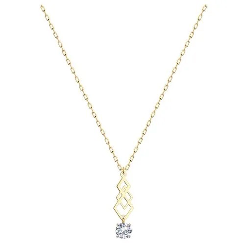 Колье из золота с фианитом 51-170-01557-1 Diamant, длина 45 см.