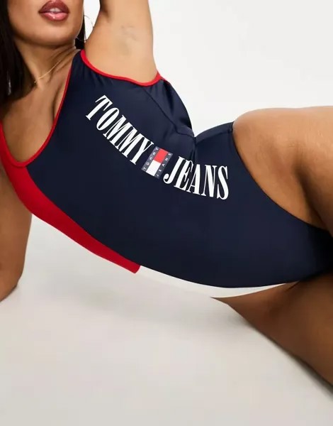 Темно-синий и красный купальник Tommy Jeans Archive Runway Tommy Hilfiger