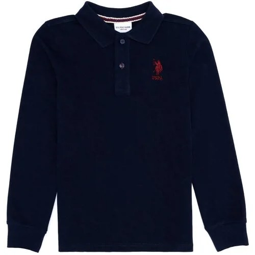 Поло U.S. POLO ASSN., хлопок, однотонное, размер 4-5 (104-110), синий