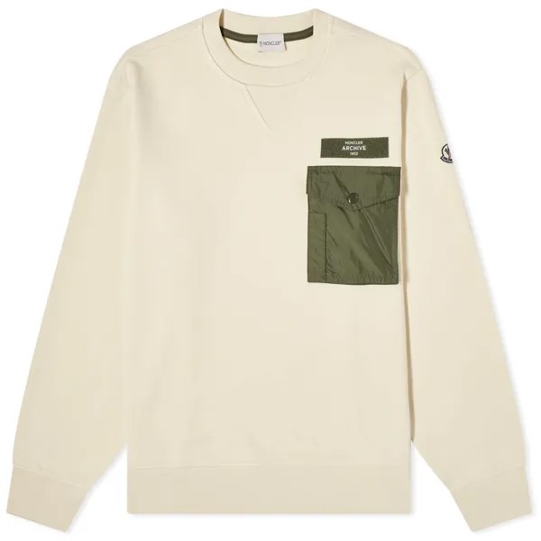 Лонгслив Moncler Long Sleeve Nylon Pocket T-Shirt, белый