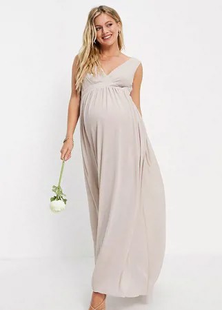 Розовое шифоновое платье с запахом на топе TFNC Maternity Bridesmaid-Розовый цвет