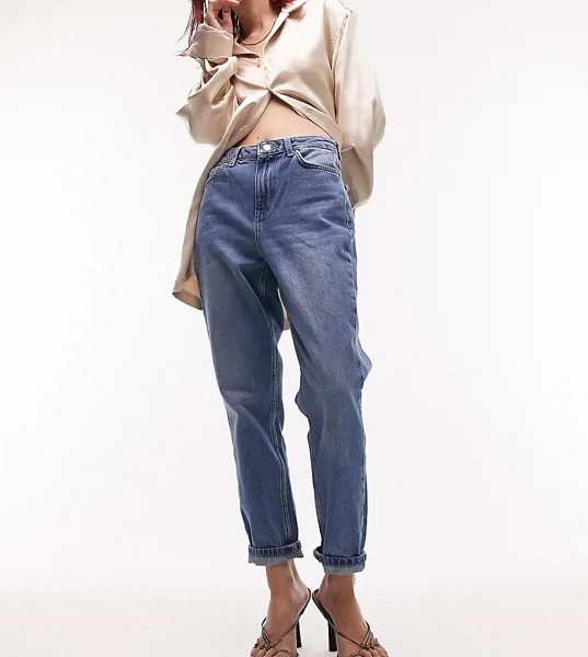 Светло-синие oversized-джинсы в винтажном стиле из смесового переработанного хлопка Topshop Petite-Голубой