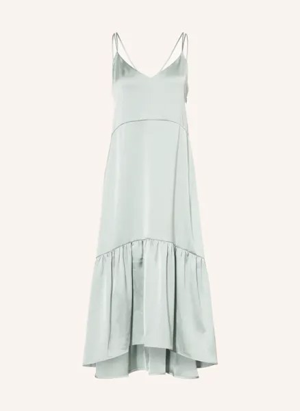 Атласное платье с рюшами Claudie Pierlot, зеленый