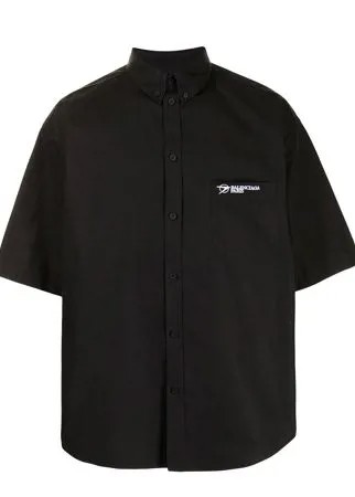 Balenciaga рубашка с короткими рукавами и вышитым логотипом
