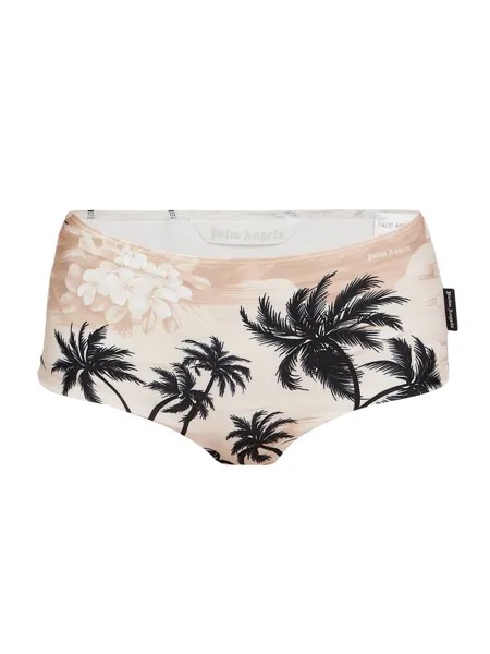 Короткие плавки-бикини в стиле бойфренд Hawaiian Dream Culotte Palm Angels, бежевый