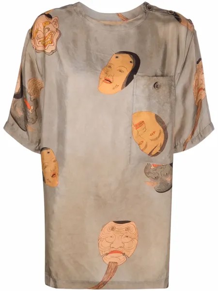 Uma Wang graphic-print oversized blouse