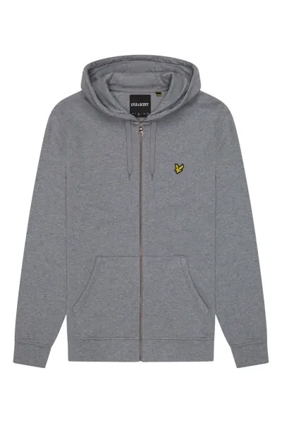Серая толстовка на молнии Lyle & Scott, серый