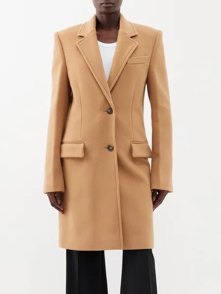 Однобортное шерстяное пальто Stella McCartney, коричневый