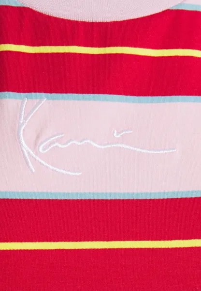 Футболка с принтом Small Signature Stripe Tee Karl Kani, роза