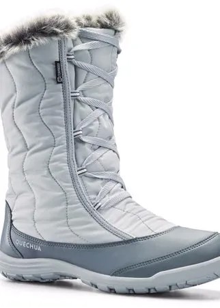 Сапоги зимние теплые водонепроницаемые на шнурках женские- SH500 X-WARM QUECHUA Х Decathlon Перламутровый Серый EU39