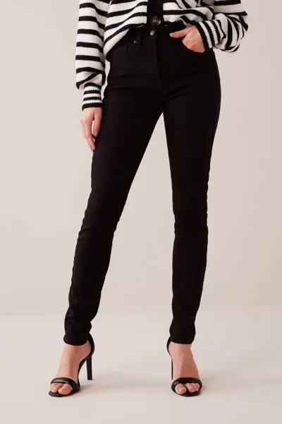 Моделирующие и утягивающие джинсы с застежкой на пуговицы Next, черный