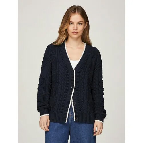 Кардиган Tommy Jeans, размер XL, , темно-синий