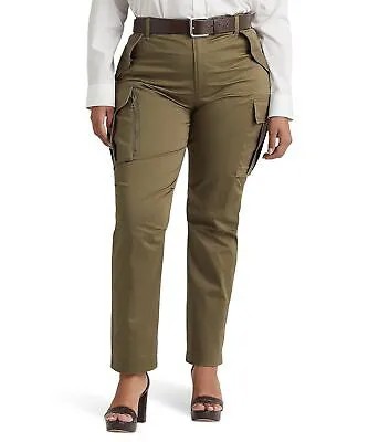 Женские брюки LAUREN Ralph Lauren Большие размеры хлопковые атласные брюки-карго