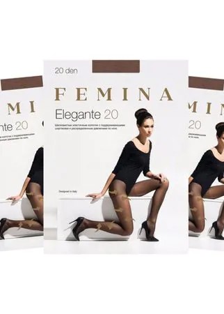 Женские колготки Femina, Elegante 20 den, набор 3 шт.,бежевый, размер 2