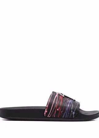 Giuseppe Zanotti шлепанцы с эффектом разбрызганной краски