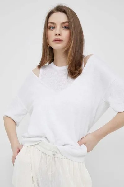 Льняной свитер Dkny, белый