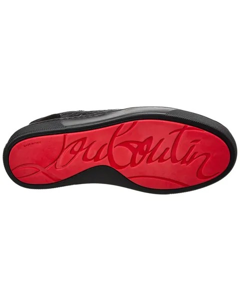 Christian Louboutin Кроссовки Happyrui из парусины и замши с покрытием, черный