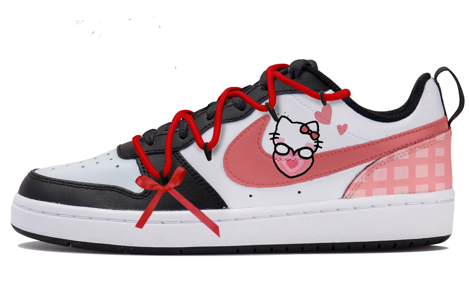 Кроссовки Nike Court Borough 2 Skateboarding Shoes Women's Low-top Black/White/Red, черный/белый/красный