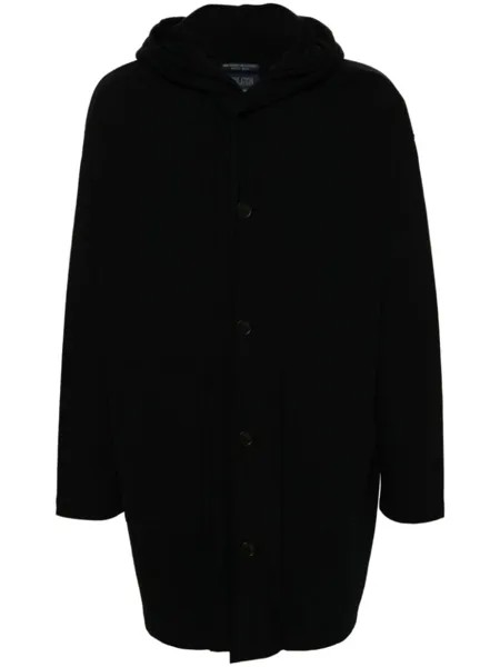 Yohji Yamamoto флисовое пальто с капюшоном, черный