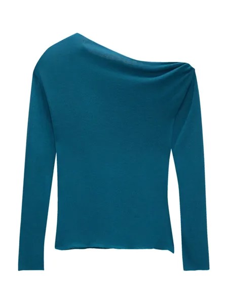 Лонгслив Pull&Bear, пыльный синий