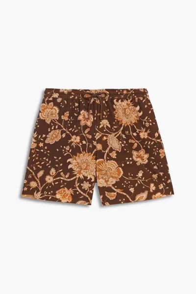 Короткие плавки-шорты с принтом Zimmermann, коричневый
