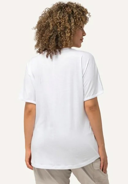 Футболка с принтом COLORFUL GRAPHIC SHORT SLEEVE Ulla Popken, белый