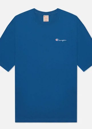 Мужская футболка Champion Reverse Weave Small Script Logo Muscle Fit, цвет синий, размер XL