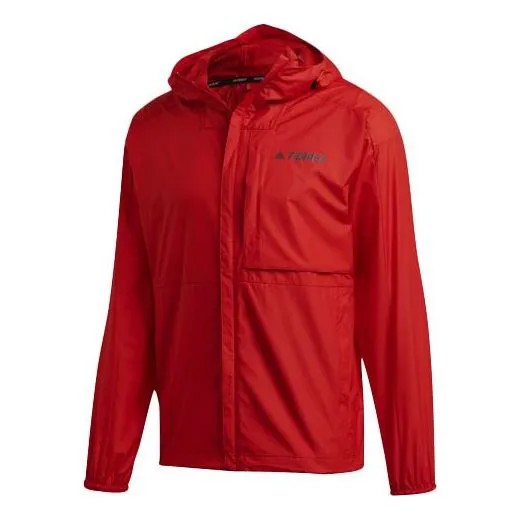 Куртка adidas Casual Sports hooded Long Sleeves Jacket Red, красный
