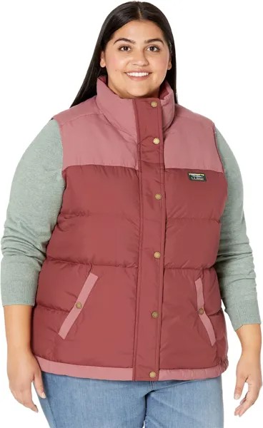 Жилет Plus Size Mountain Classic Down Vest Color-Block L.L.Bean, цвет Burgundy/Light Rosewood