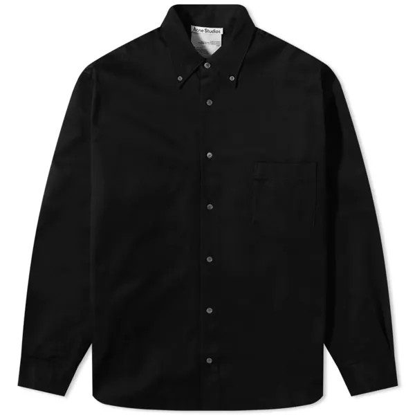 Acne Studios Odrox Хлопковая твиловая рубашка, черный